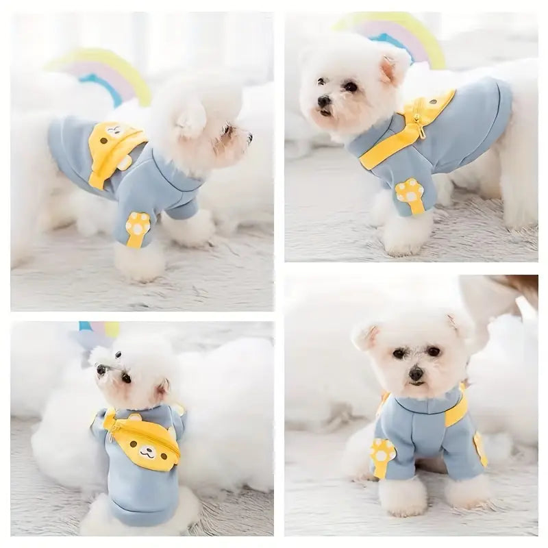 Cartoon Bear Design Dog Hoodie
