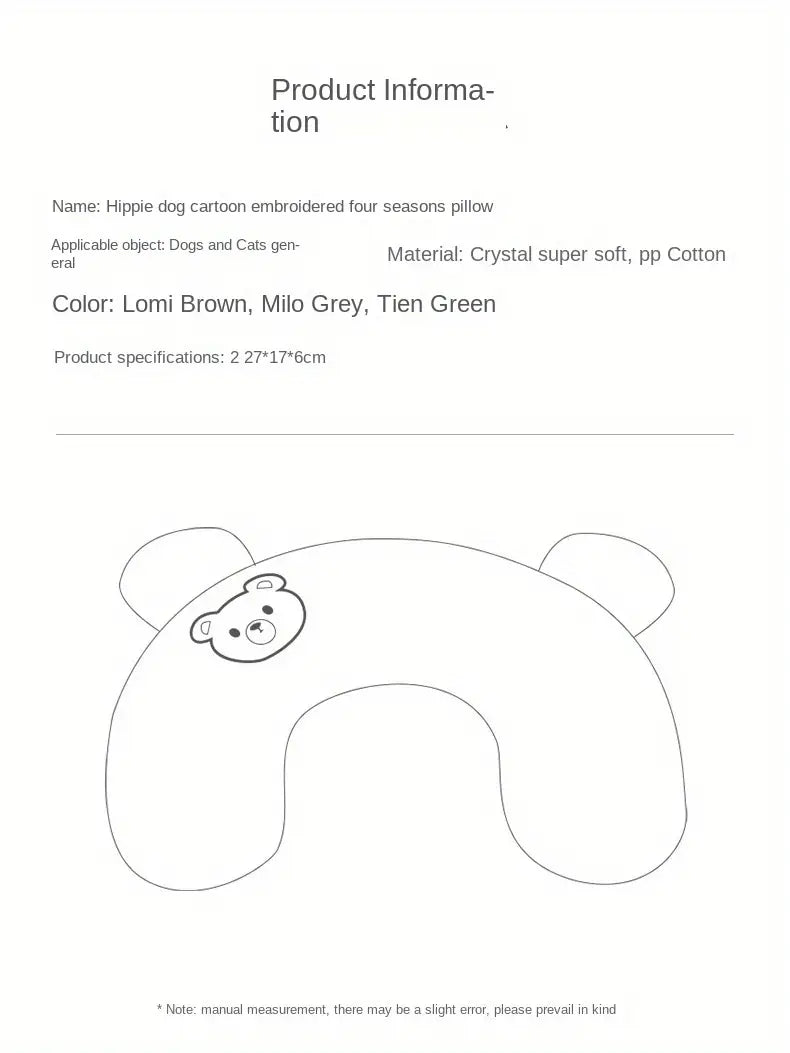 U-Shaped Cartoon Dog Pillow