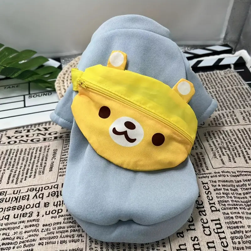 Cartoon Bear Design Dog Hoodie