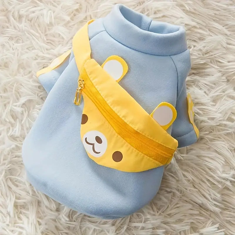 Cartoon Bear Design Dog Hoodie