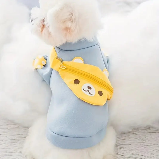 Cartoon Bear Design Dog Hoodie